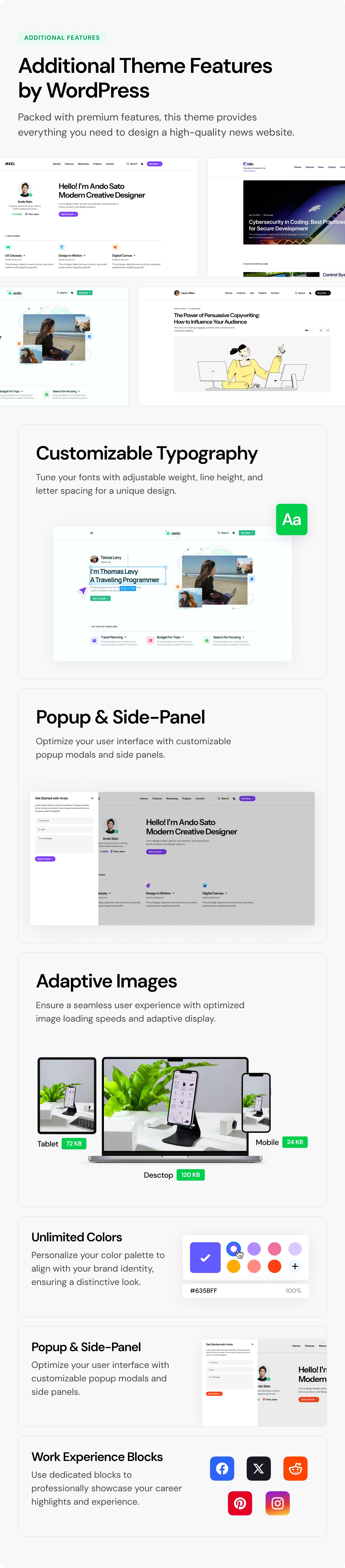 Ando - Performance Optimized WordPress Blog and CV Theme for Creative Professionals - 9