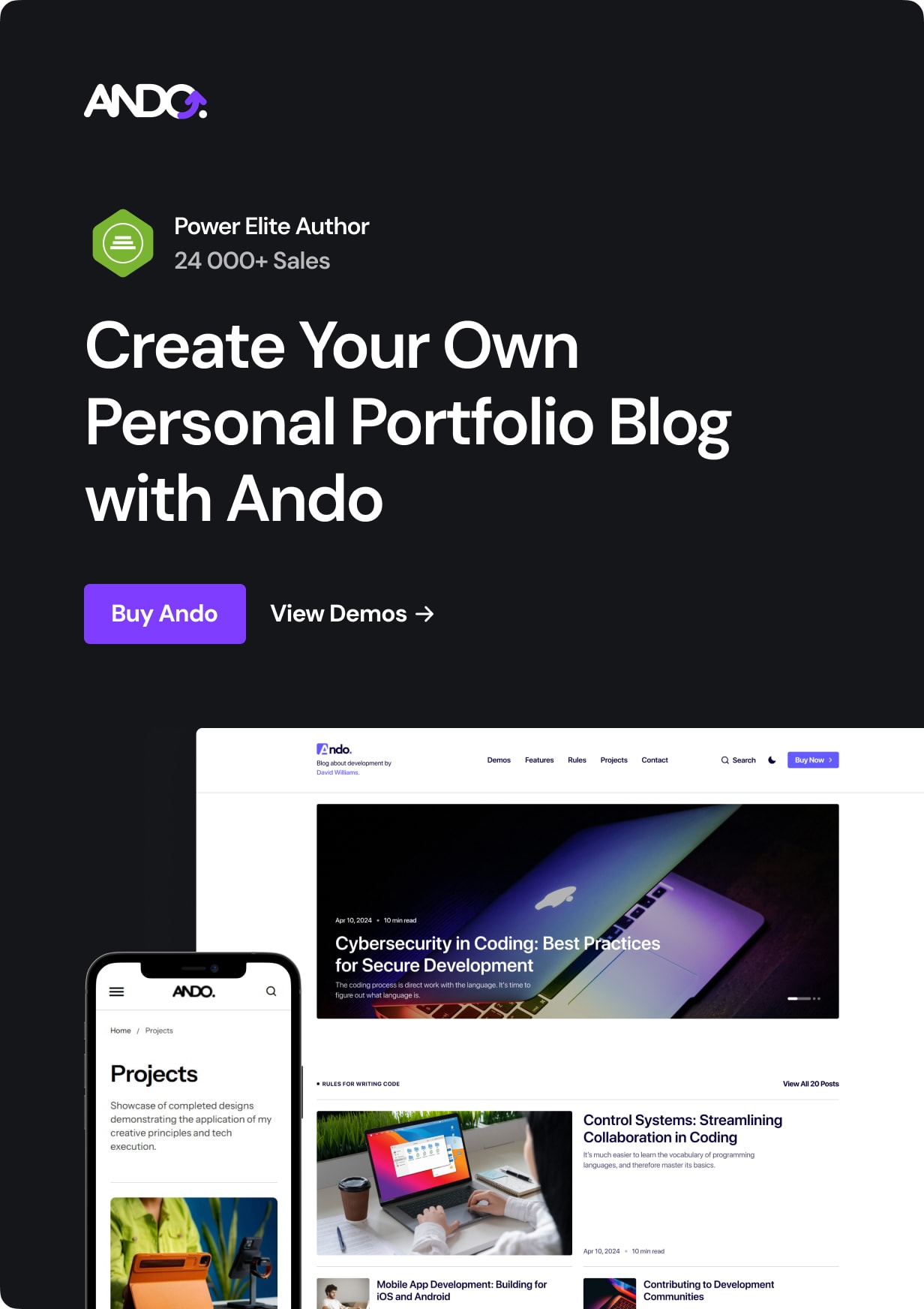 Ando - Chủ đề CV và blog WordPress được tối ưu hóa hiệu suất dành cho các chuyên gia sáng tạo - 8