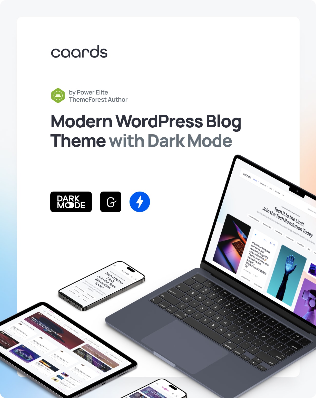 Caards - Modern Blog & Magazine WordPress Theme with Dark Mode - 1