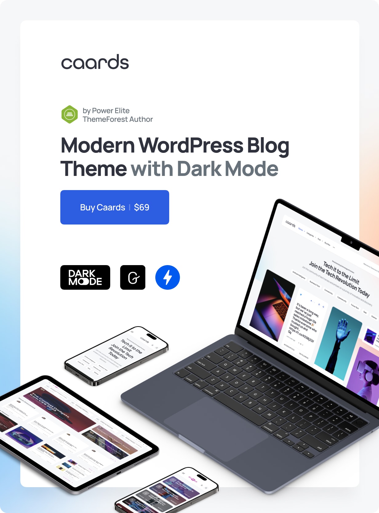 Caards - Modern Blog & Magazine WordPress Theme with Dark Mode - 1