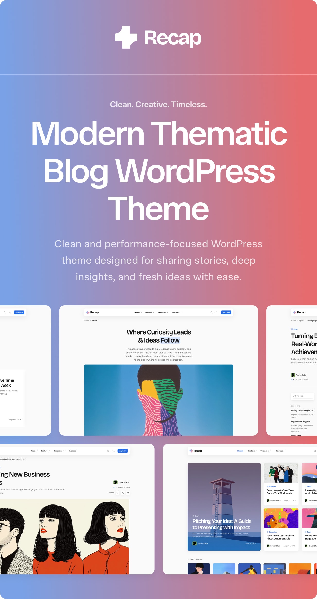 Recap - Modern Thematic Blog WordPress Theme - 1