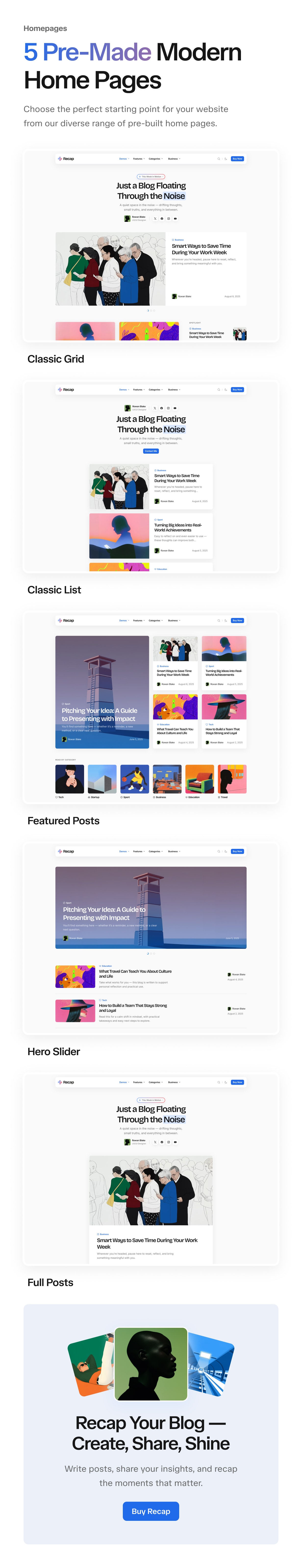 Recap - Modern Thematic Blog WordPress Theme - 3