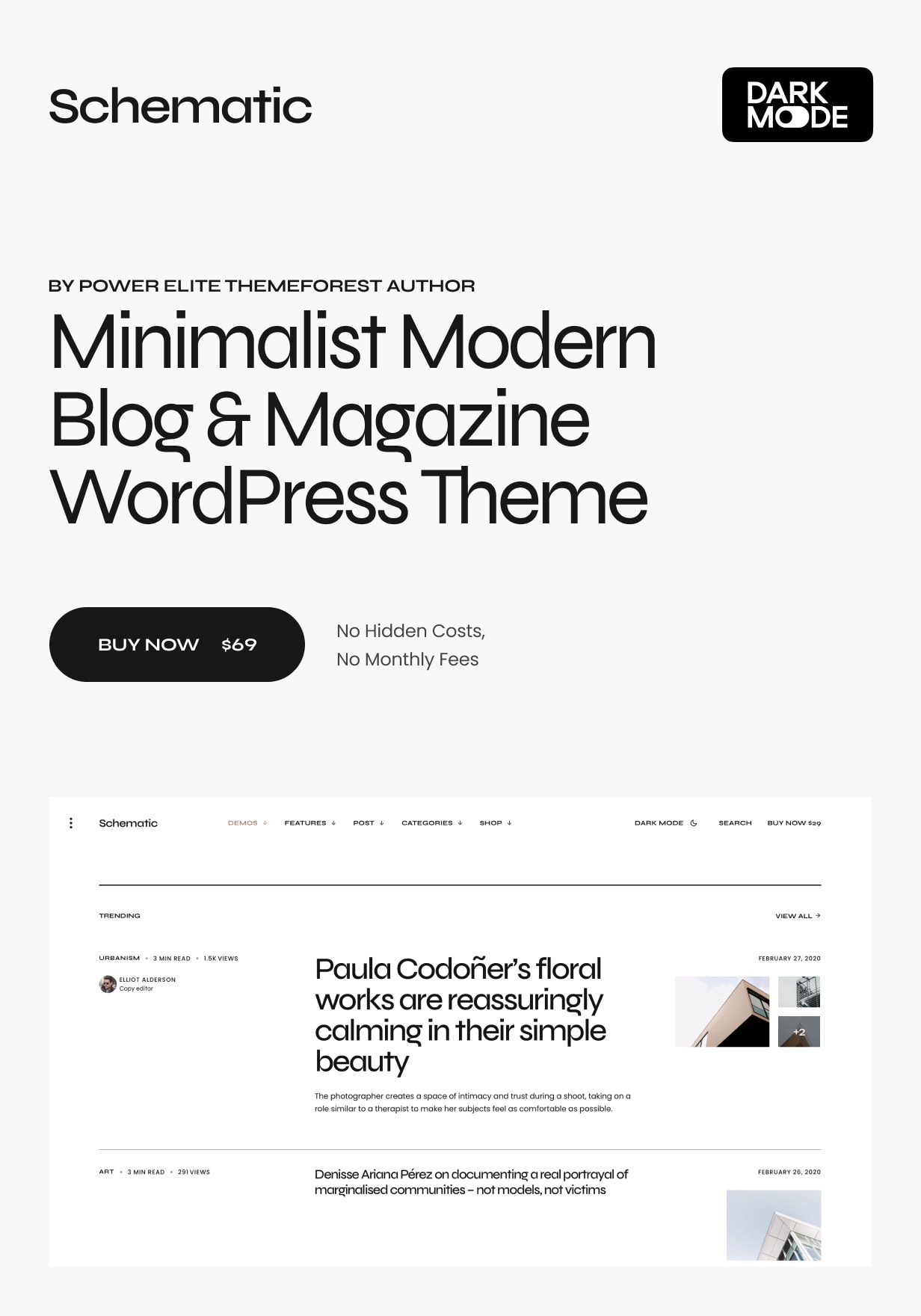 Schematic - Minimalist Blog & Magazine WordPress Theme - 1