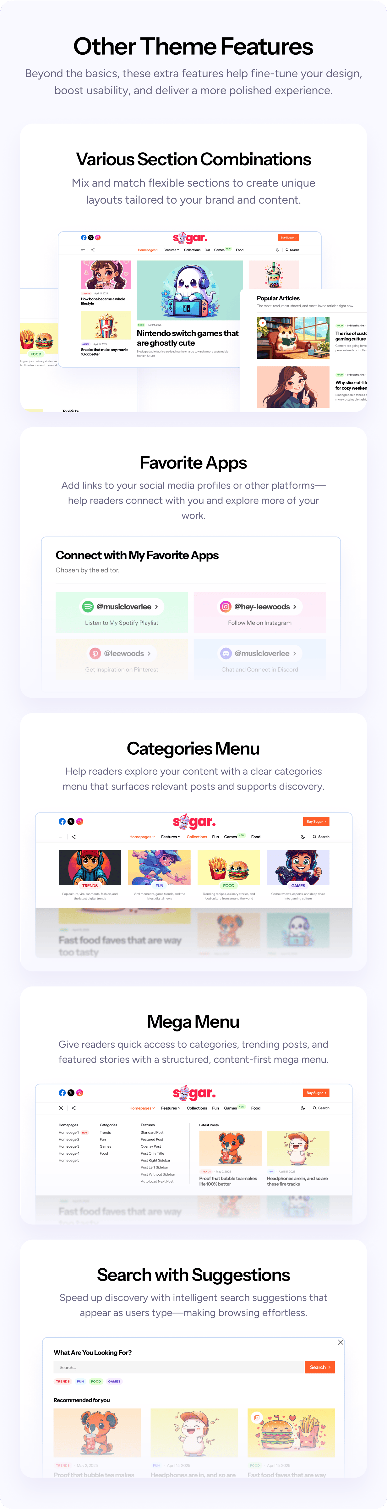 Sugar - Modern WordPress Personal Blog Theme - 10