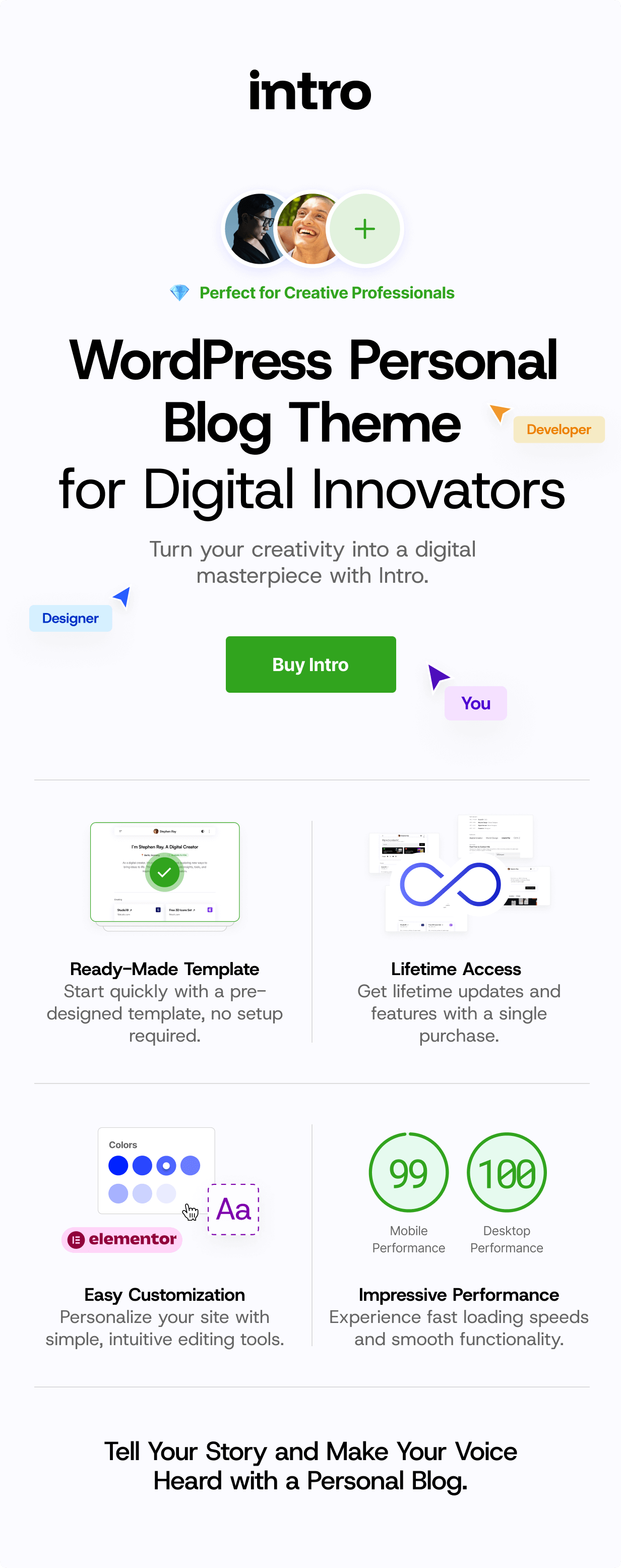 Intro - Personal Digital Blog WordPress Theme